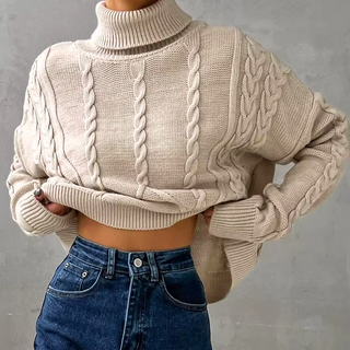 LUCIANA DOLCE CABLE-KNIT SWEATER