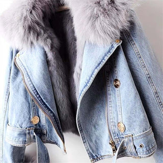 BIANCA FUR DENIM JACKET