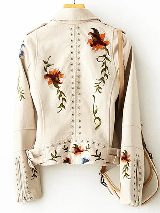 AURÉLIE FLORAL LEATHER JACKET