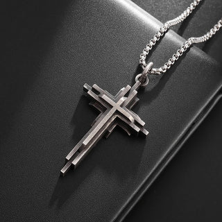 LAYERED CROSS NECKLACE