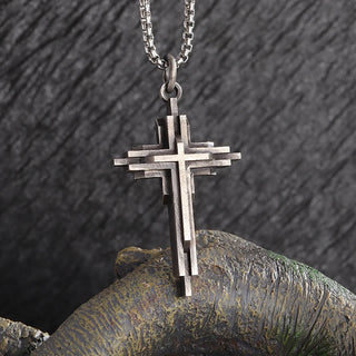 LAYERED CROSS NECKLACE