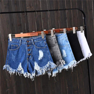 CURVY CHARM HIGH RISE DENIM SHORTS