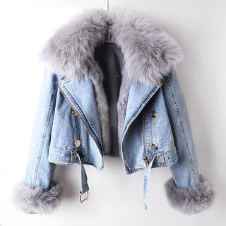 BIANCA FUR DENIM JACKET