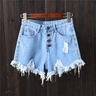 CURVY CHARM HIGH RISE DENIM SHORTS