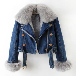 BIANCA FUR DENIM JACKET